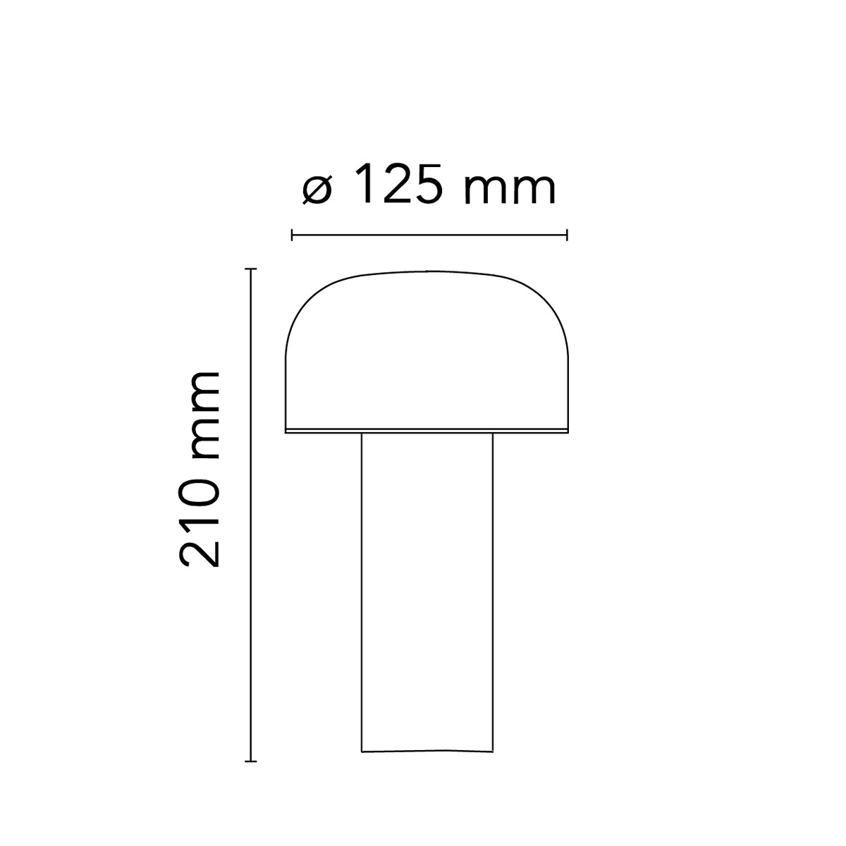 Flos Bellhop Battery LED Akkuleuchte, Maßzeichnung