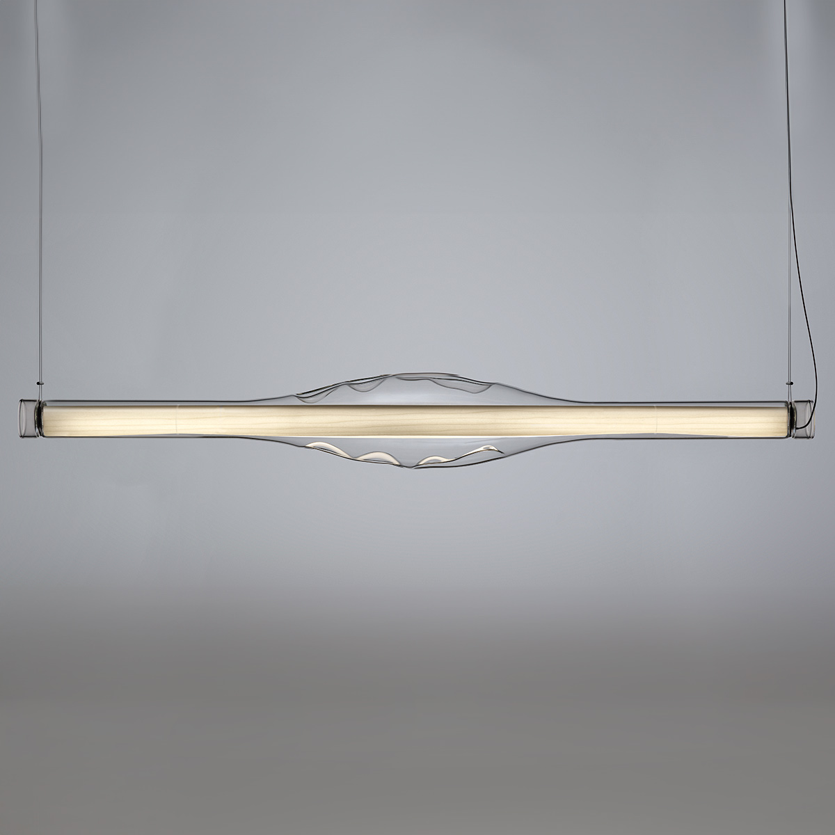 LZF Lamps Dune Horizontal LED Pendelleuchte, elfenbeinweiß (eingeschaltet)