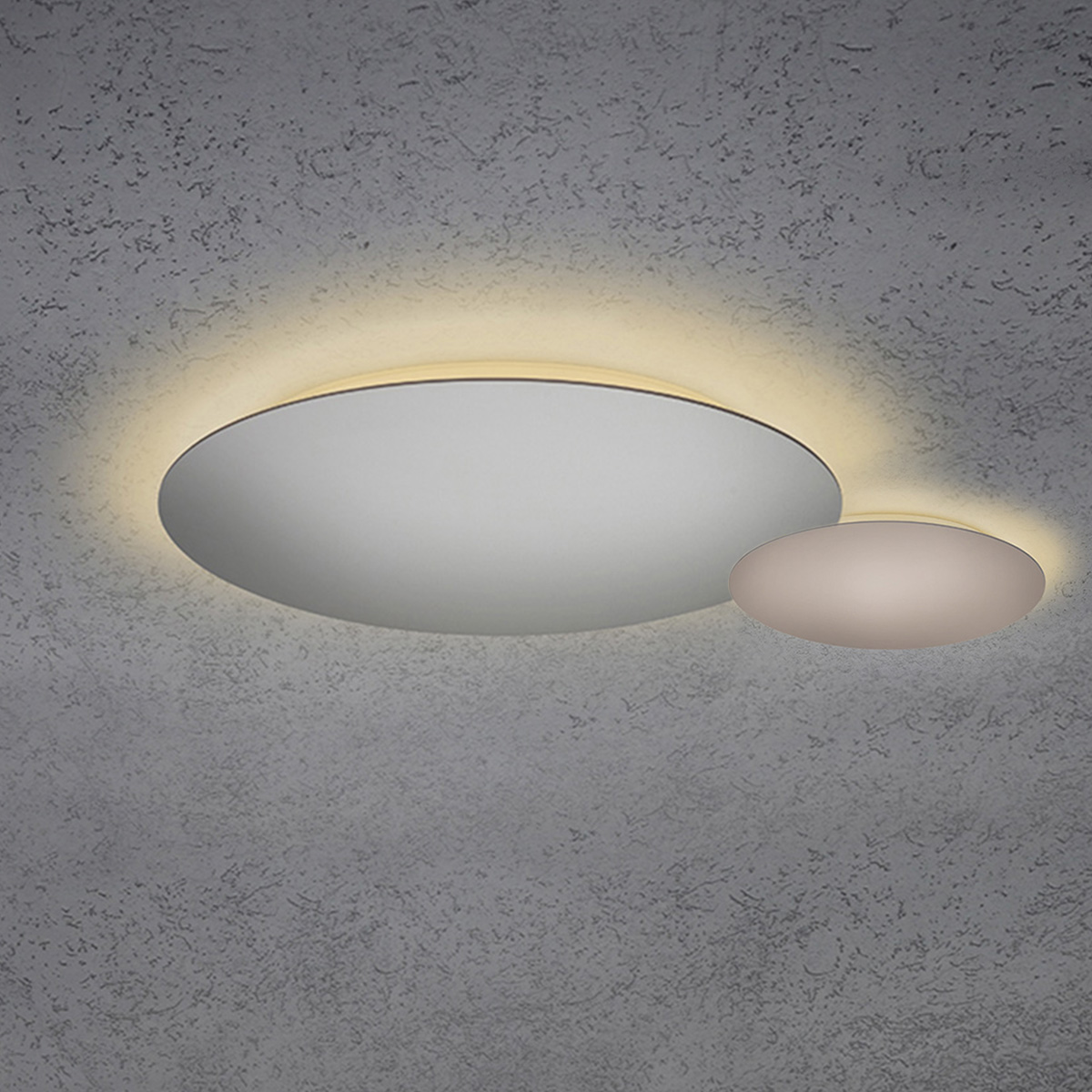 Escale Blade LED Wand- / Deckenleuchte, 2-flg., Ø 44 cm, Silber matt eloxiert, Ø: 44 cm und 24 cm, taupe