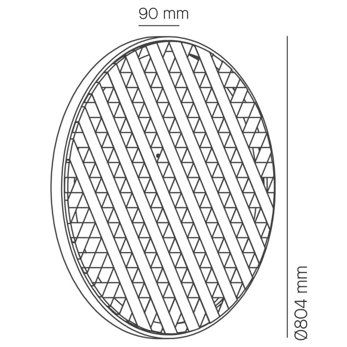 Milan, Loom LED Wandleuchte, Ø: 80,4 cm, Maßzeichnung