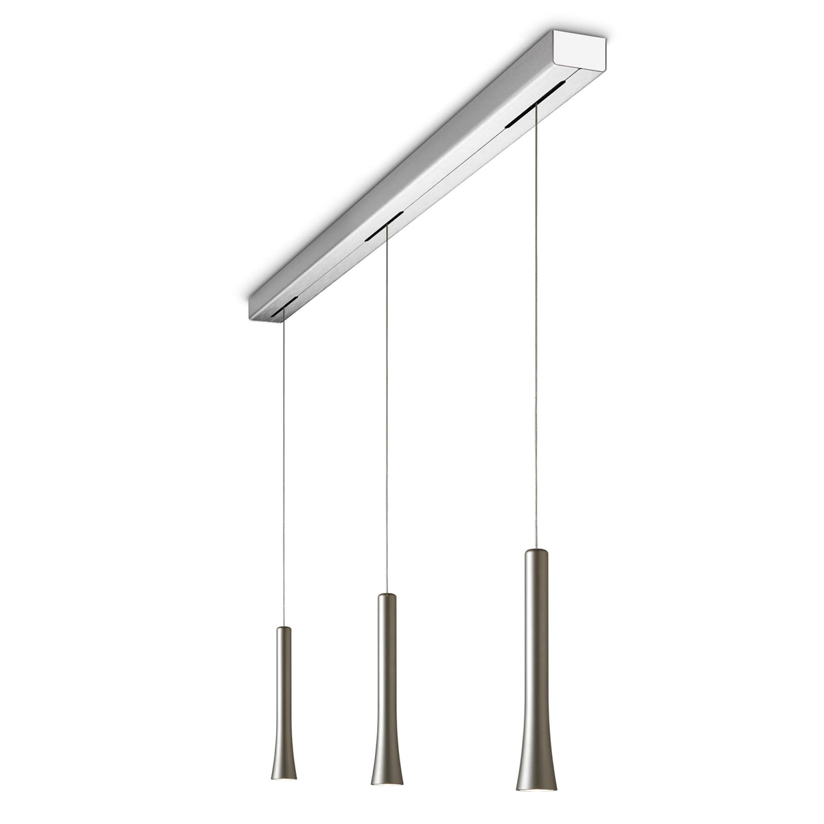 Oligo Rio LED Pendelleuchte, 3-flg., Pearl silver