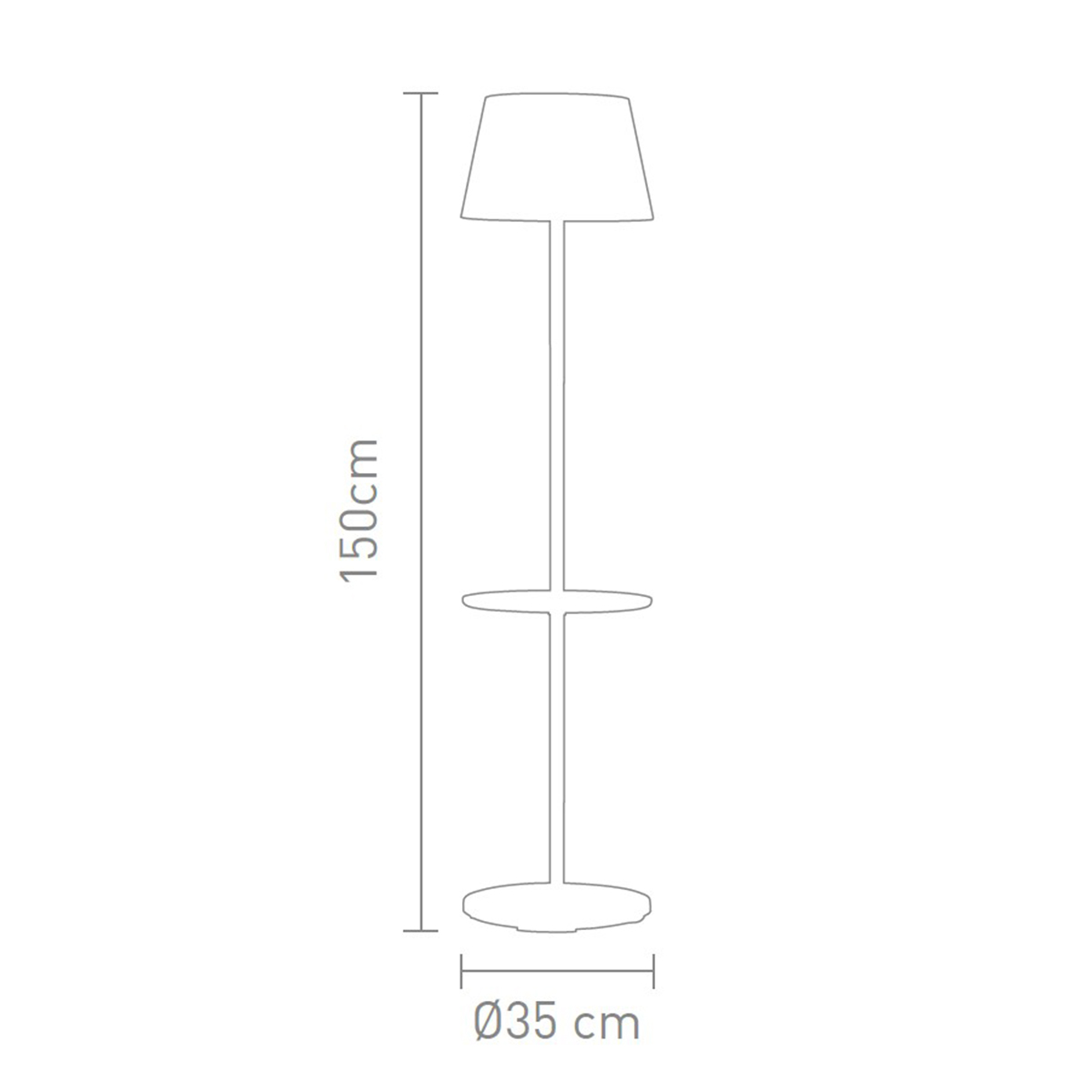 Sompex Garcon RGB LED Akkustehleuchte, Maßzeichnung