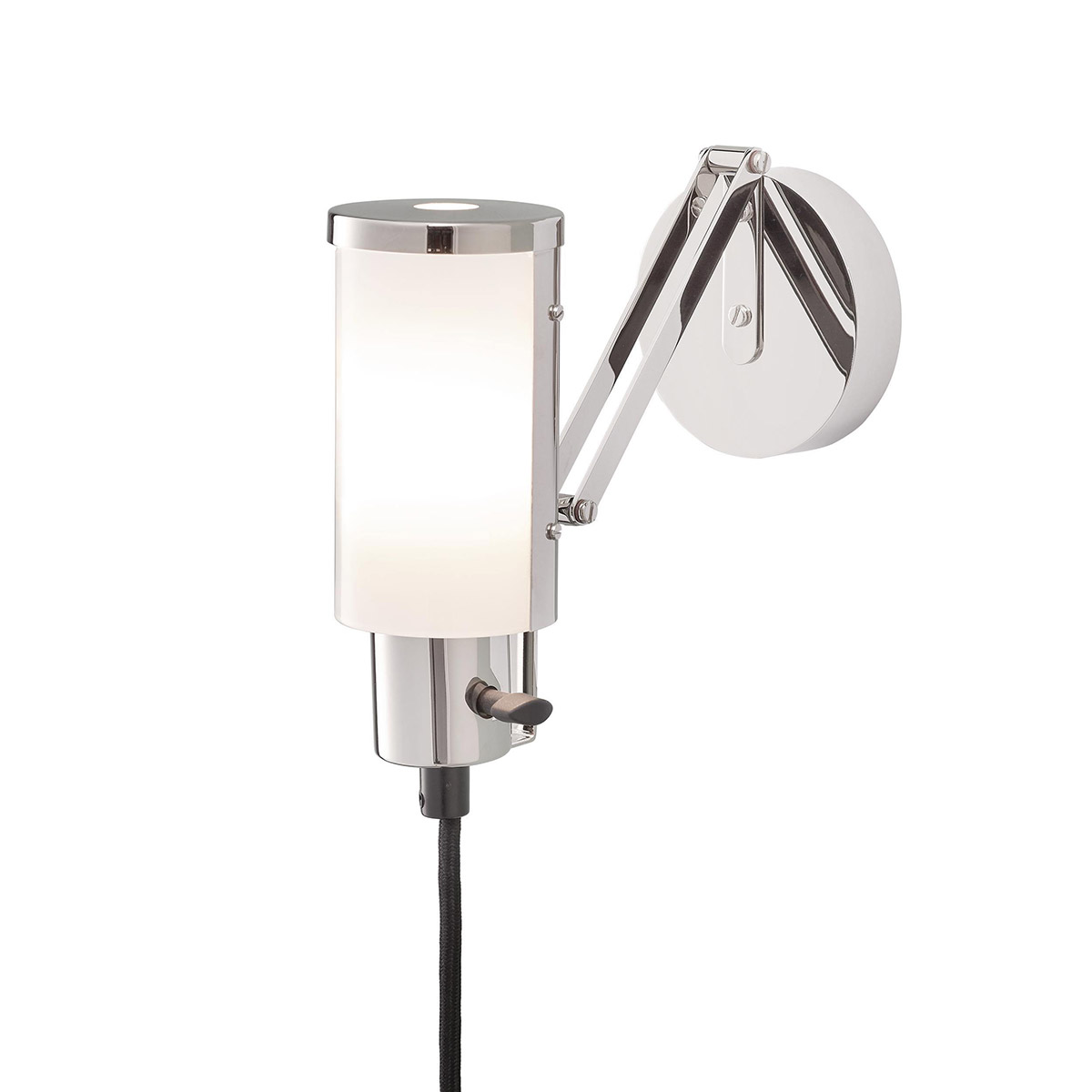 Tecnolumen Wagenfeld Mehrzweckleuchte, Nickel, Schirm: Opalglas (Anwendung als Wandleuchte)
