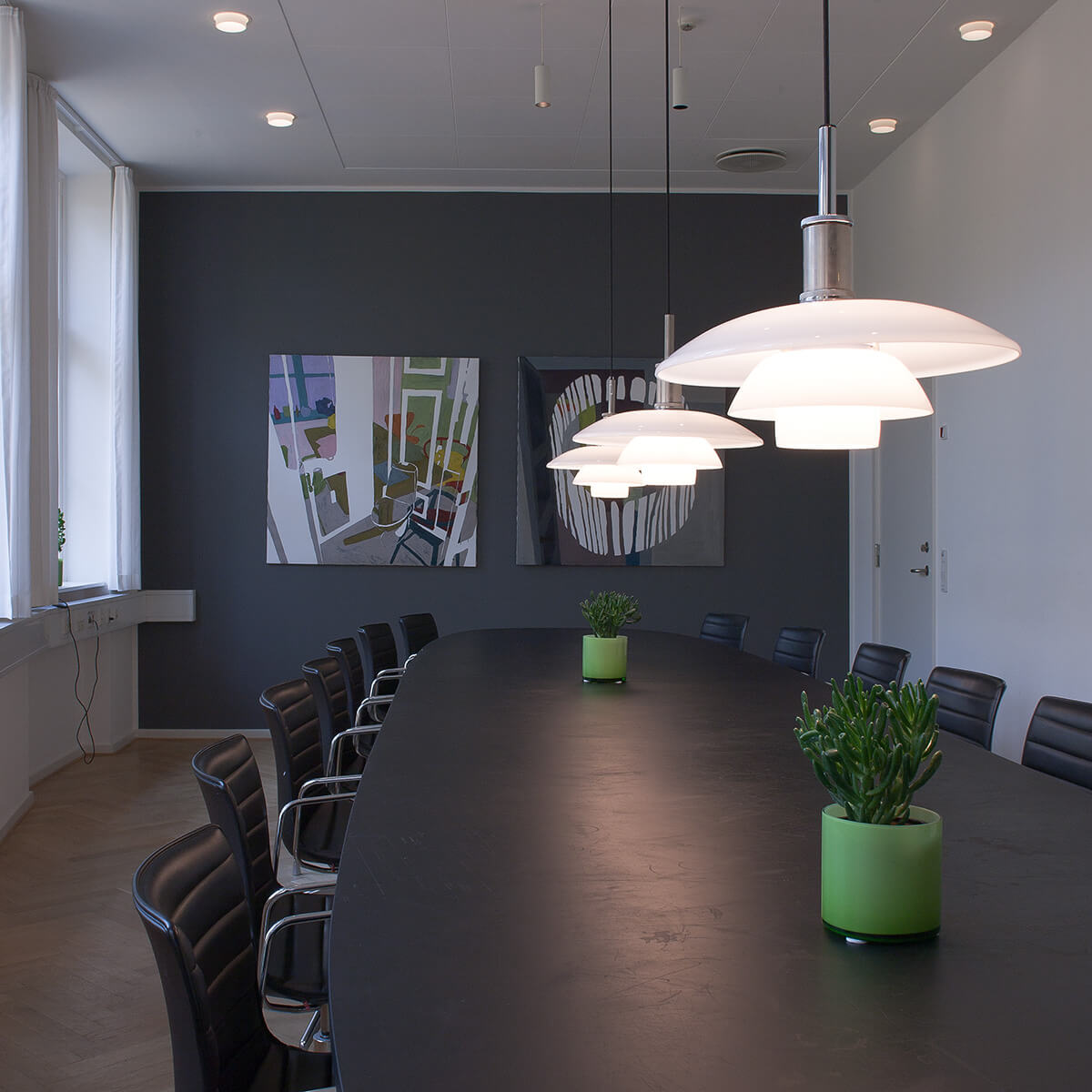 Louis Poulsen PH 4½-4 Glas Pendelleuchte, Chrom