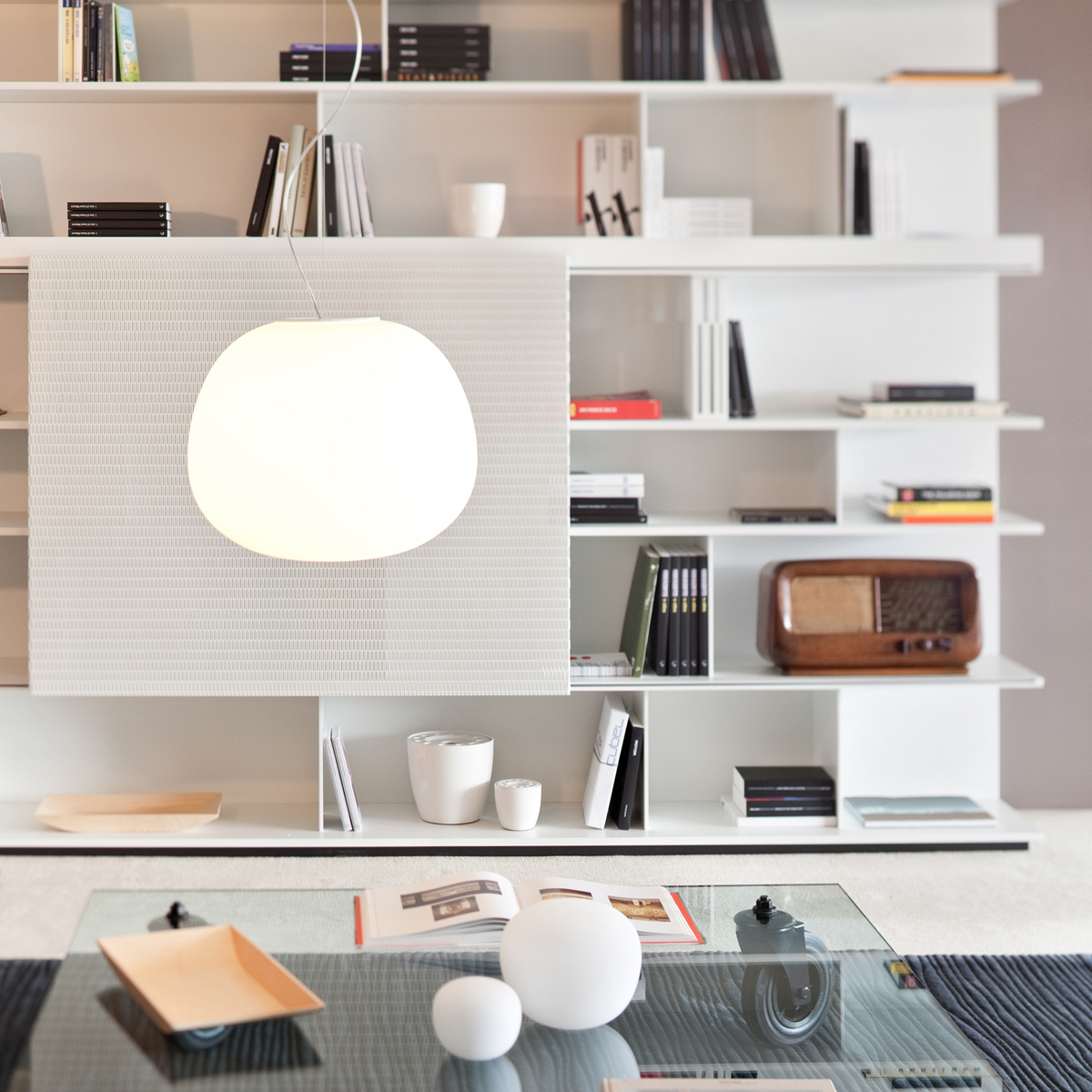 Fabbian Lumi Mochi Pendelleuchte, Ø: 30 cm, weiß