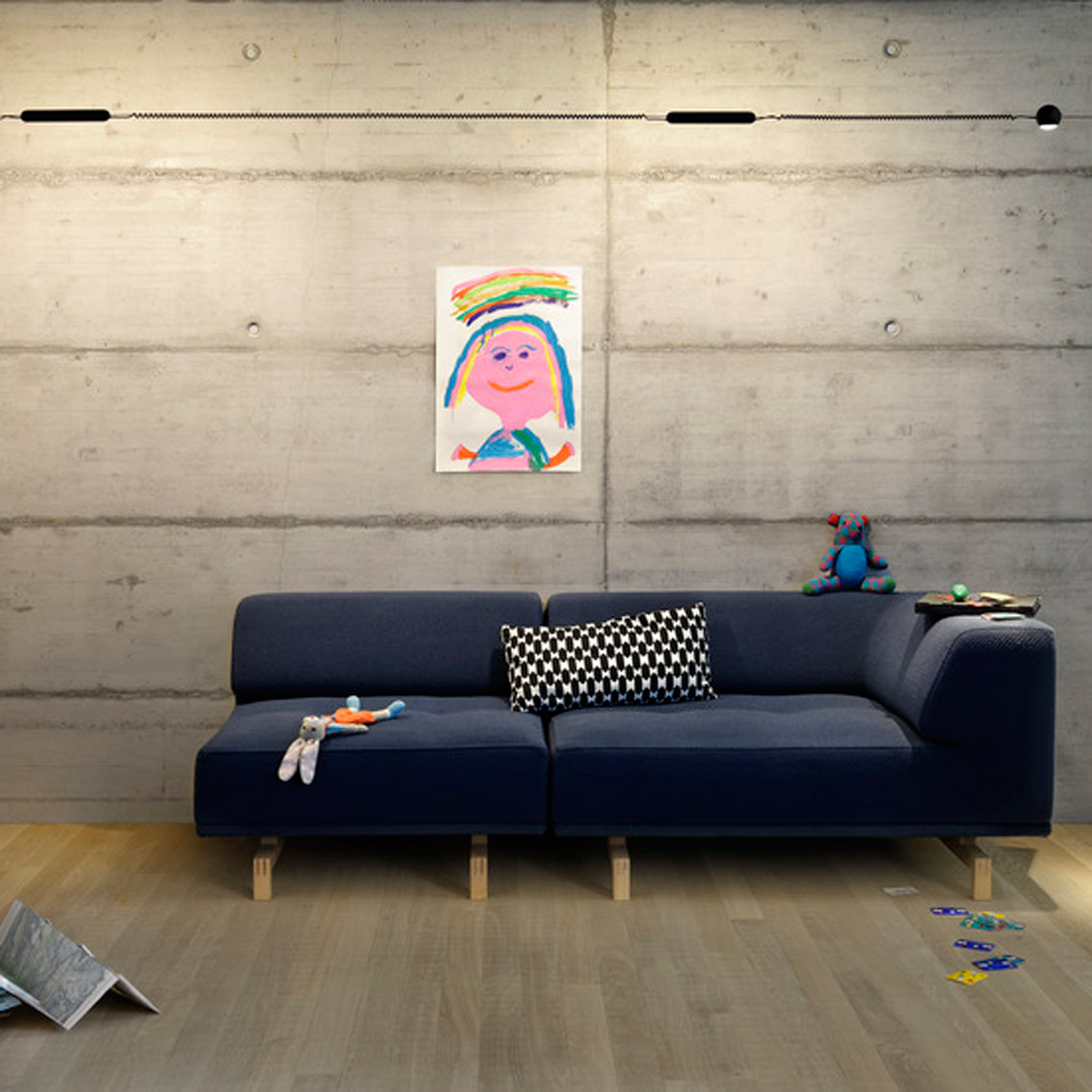 Belux Hello Connect Spiralkabel, schwarz, in Kombination mit Spannseil, Hello Spot und Hello Flood