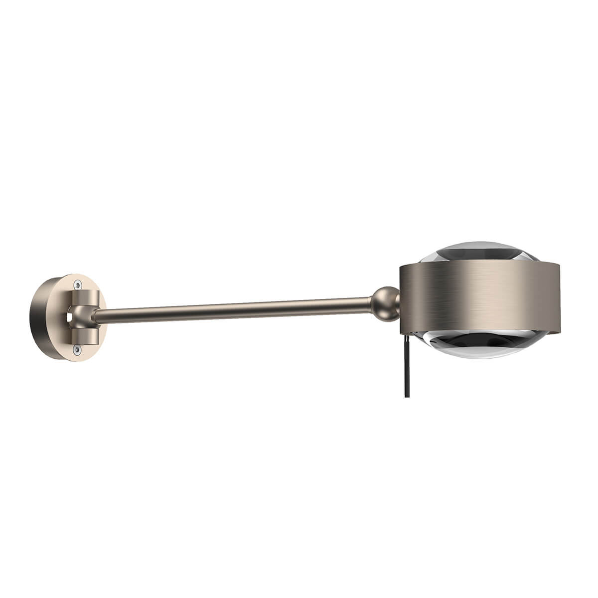 Top Light Puk Maxx Hotel Wandleuchte, 30 cm, Gehäuse, Nickel matt, mit Linse klar / Linse klar (nicht inbegriffen)