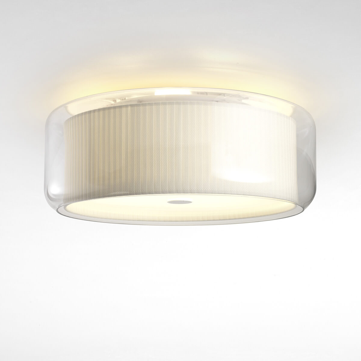 Marset Mercer C Deckenleuchte, Schirm: Glas / Baumwollband natur