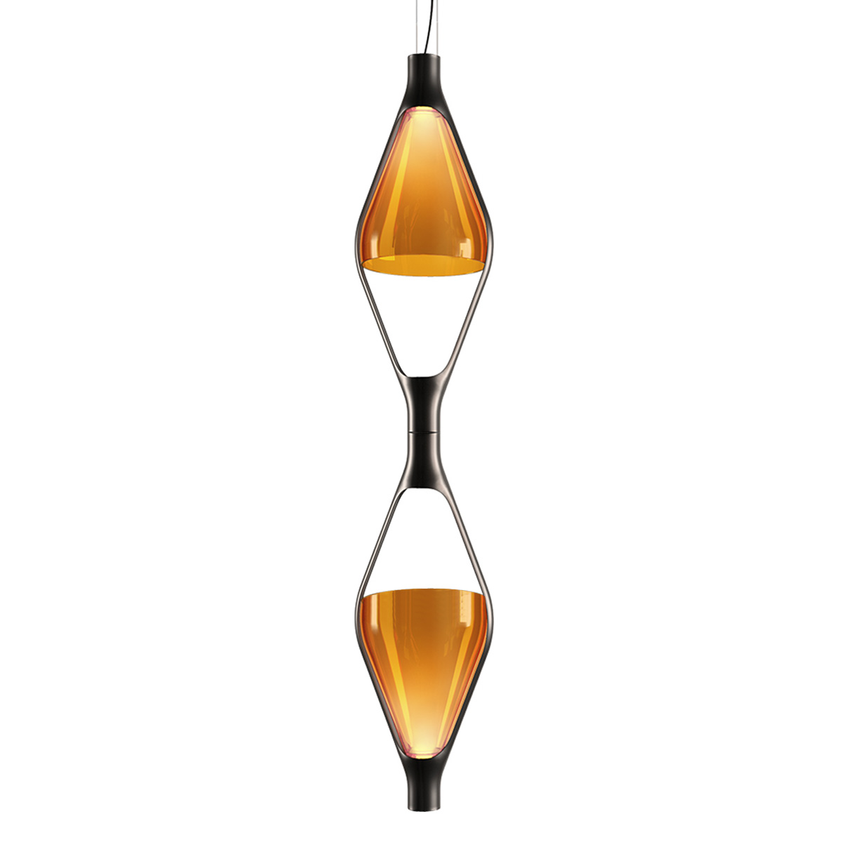 Kundalini Viceversa 2 LED Pendelleuchte, grau / amber
