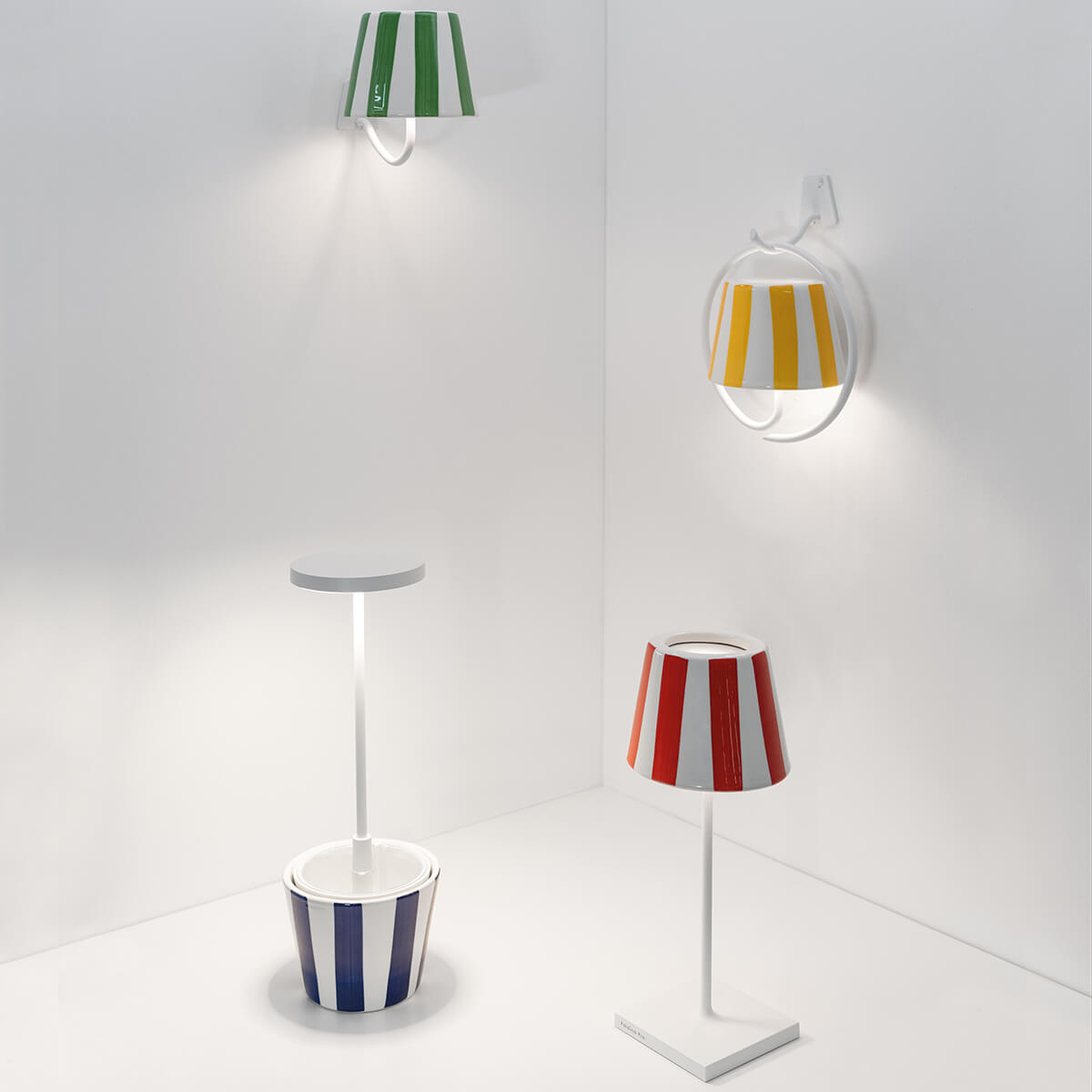 Zafferano AiLati Poldina Keramikschirm, verschiedene Ausführungen, mit Modellen der Zafferano Poldina Leuchtenkollektion (separat erhältlich)