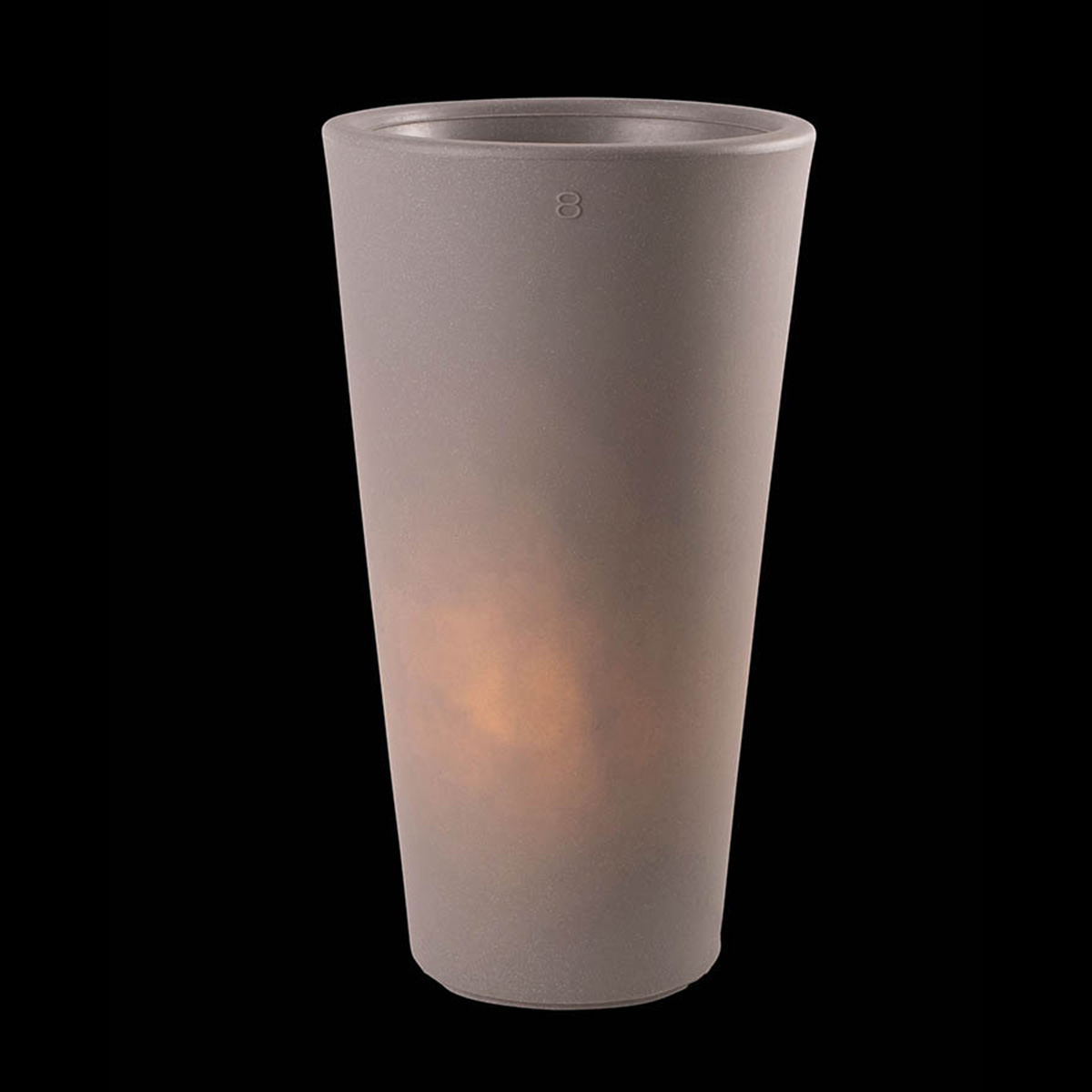 8 seasons design Shining Classic Pot L Pflanztopf / Dekoleuchte, taupe