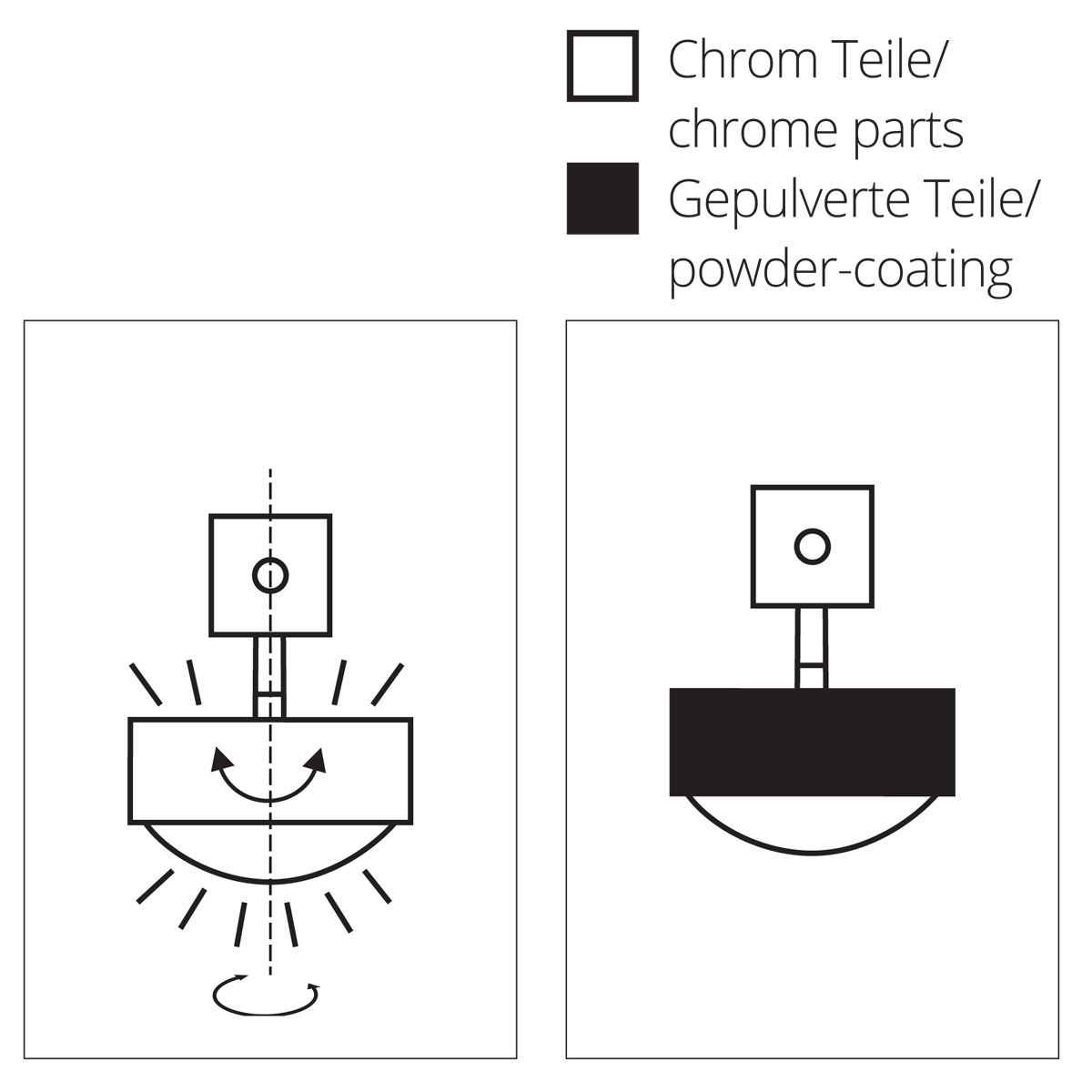 Top Light Puk Choice Turn Deckenleuchte, 35 cm, Oberflächenbeschaffenheit