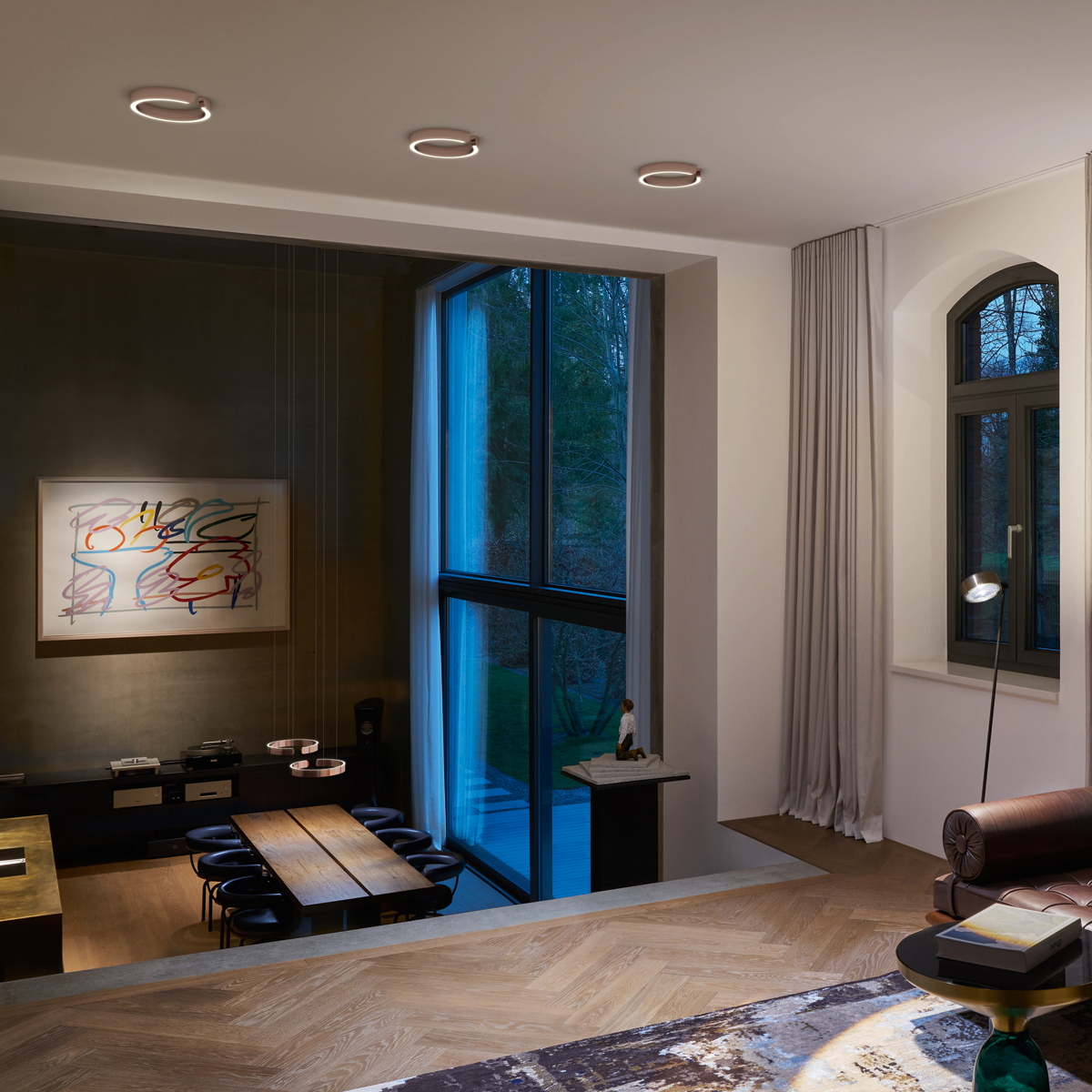 Occhio Mito sospeso due 40 var wide LED Pendelleuchte, variabel, Roségold