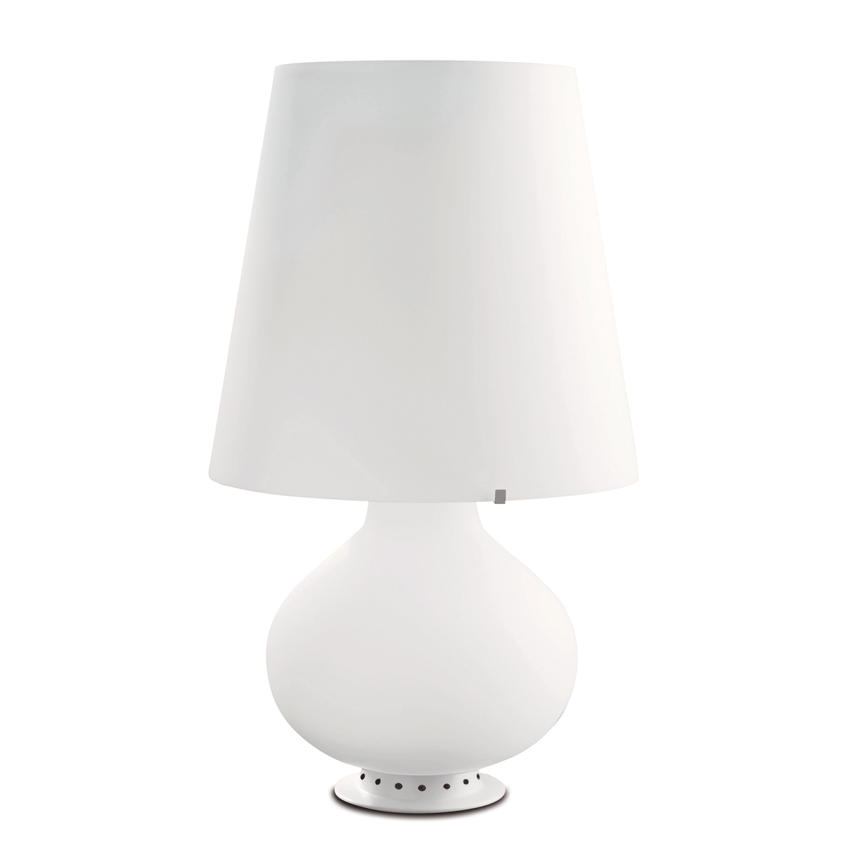 Fontana Arte Fontana Grande Tischleuchte, Glas weiß satiniert Fontana Grande Tischleuchte