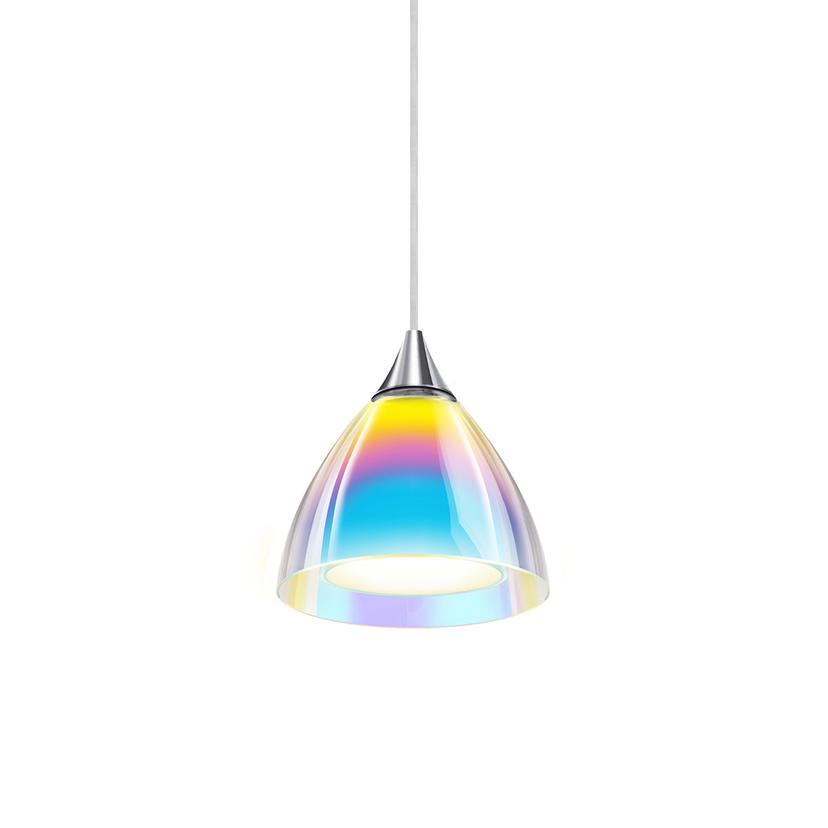 Bruck All-In Silva Pendelleuchte, Chrom / dichroitisch blau-magenta