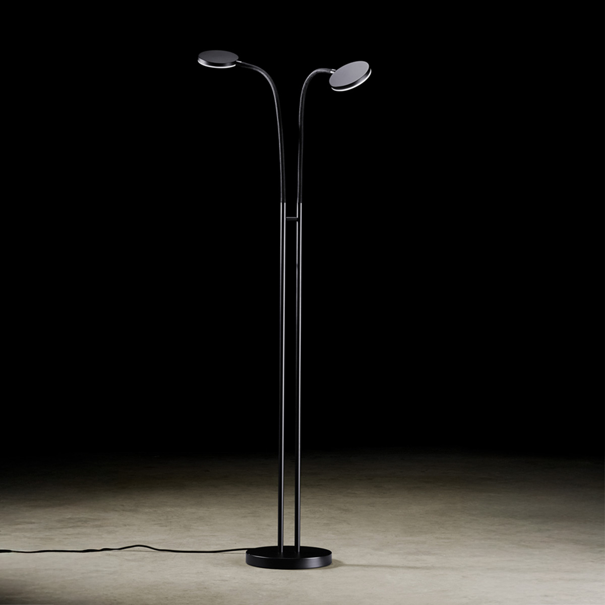 Holtkötter Flex Twin LED Stehleuchte, schwarz