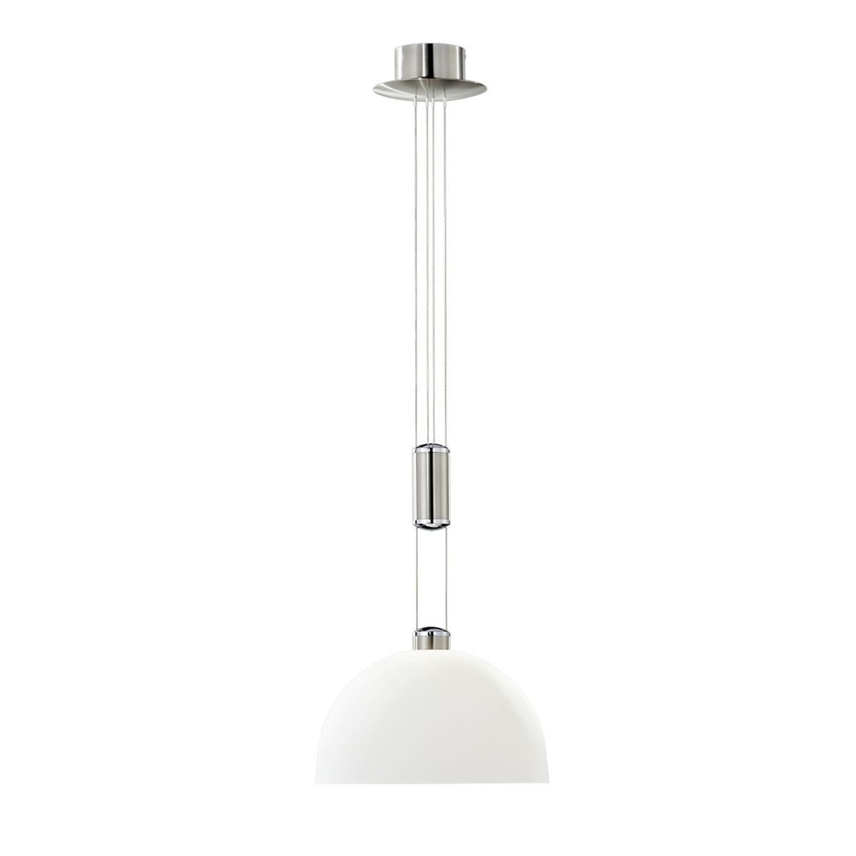 B+M Leuchten Moon II LED Pendelleuchte, Nickel matt / Chrom