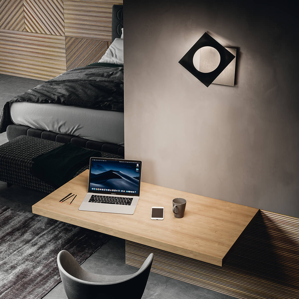 Icone Petra 21 LED Wand- / Deckenleuchte, Ecrù / schwarz