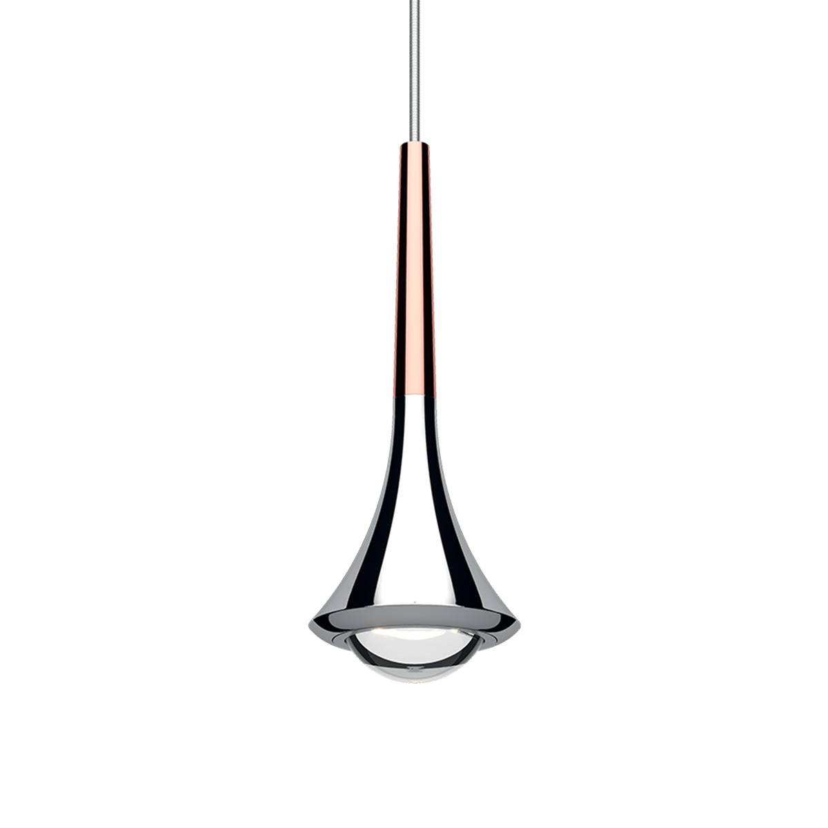 Lodes Rain LED Pendelleuchte 1-flg., Chrom - Roségold