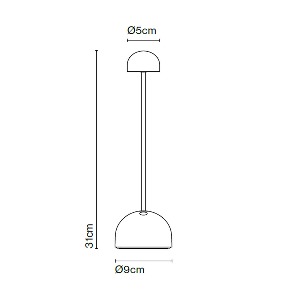 Marset Sips LED Akkuleuchte, Maßzeichnung