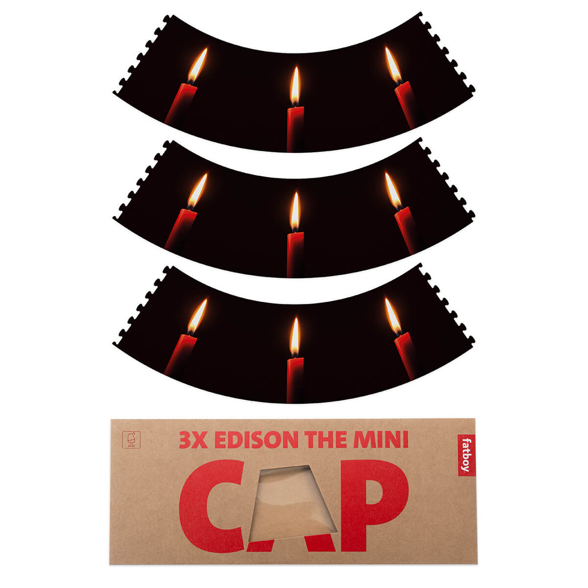 Fatboy Mini Cappie Candles, 3er-Set, für Edison the Mini, mehrfarbig, Verpackung