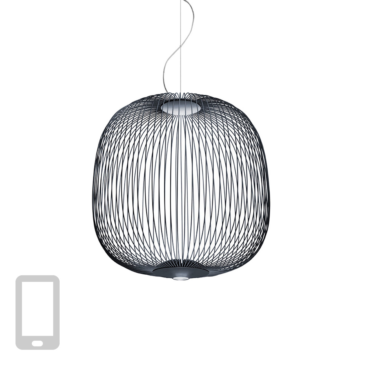 Foscarini Spokes 2 MyLight LED Sospensione, grafite (grafit)