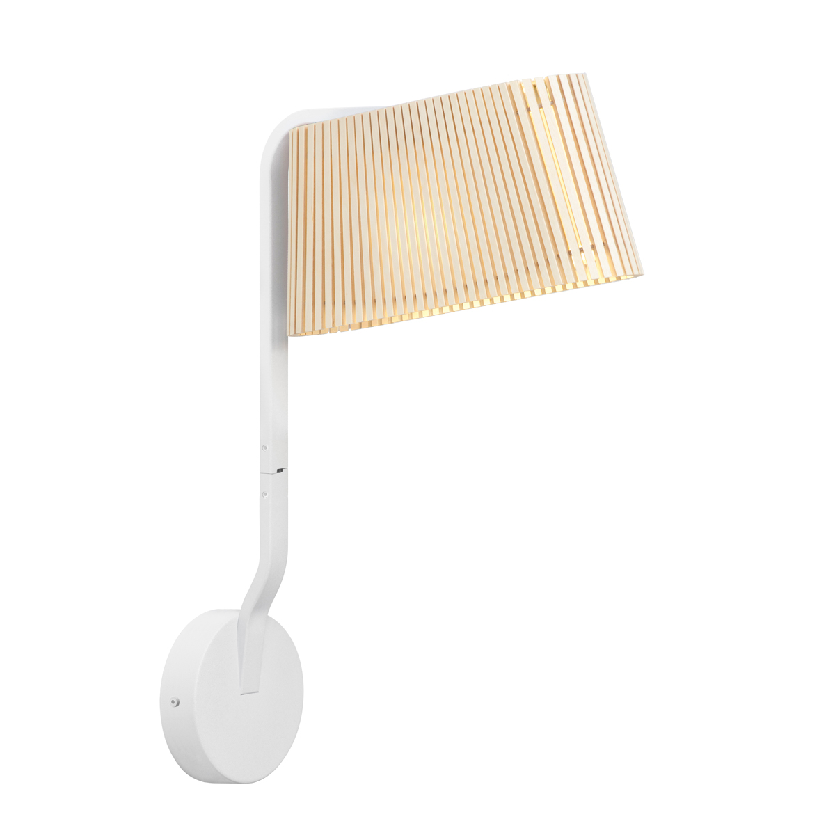 Secto Design Owalo 7030 Wandleuchte, weiß, Schirm: Birke natur