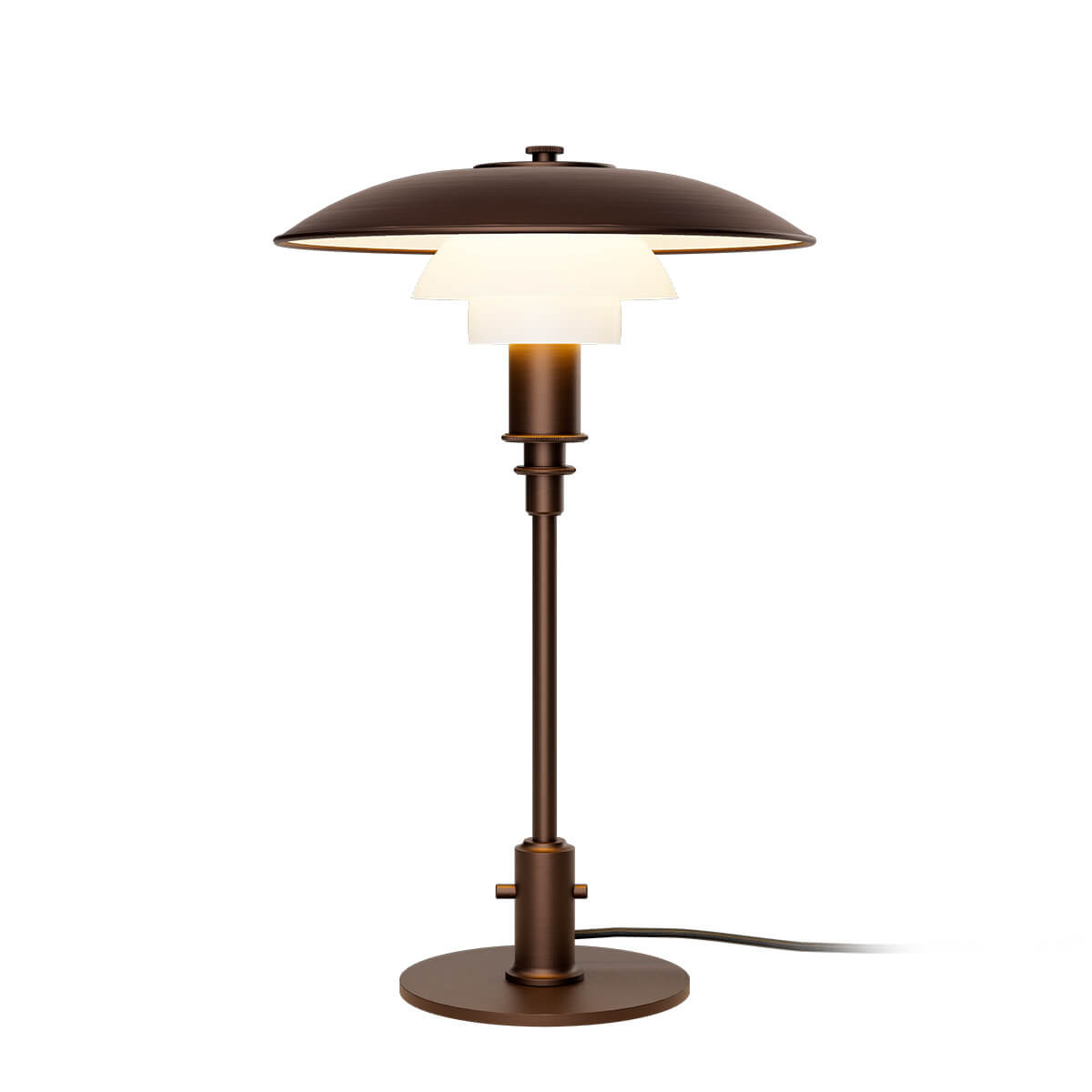 PH 3/2 Aged Brass Opal Tischleuchte