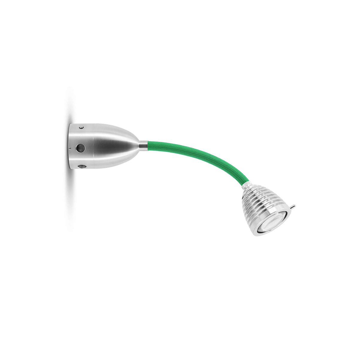 Less'n'more Athene LED Wand- / Deckenstrahler, Flexwelle: kurz, Flexwelle: Textil grün
