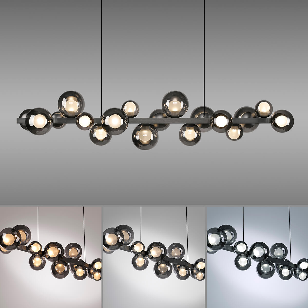 Neuhaus PURE E-Popup LED Pendelleuchte, grau, CCT-Lichtfarbwechsel