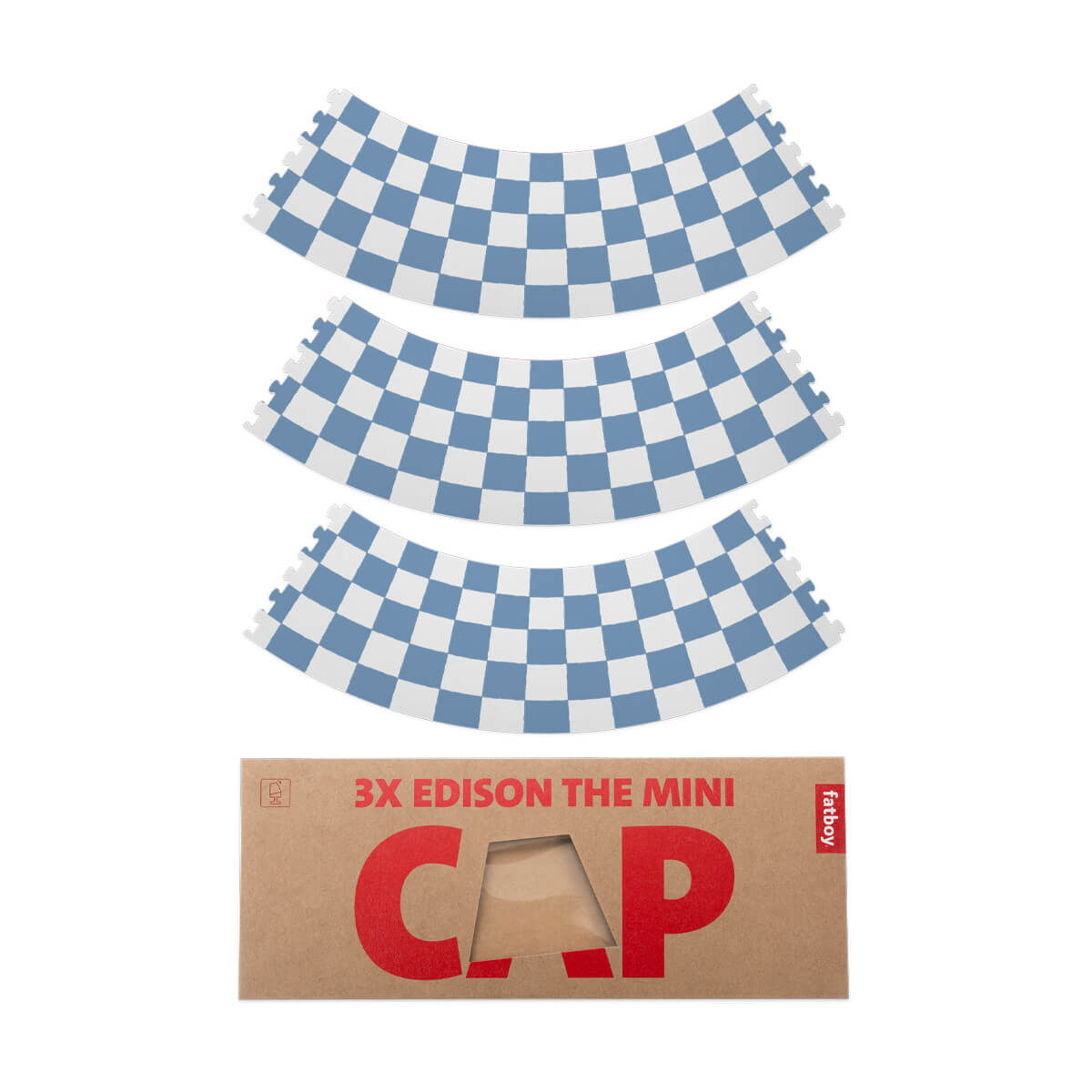 Fatboy Mini Cappie Wave Ground, 3er-Set, für Edison the Mini, blau-weiß