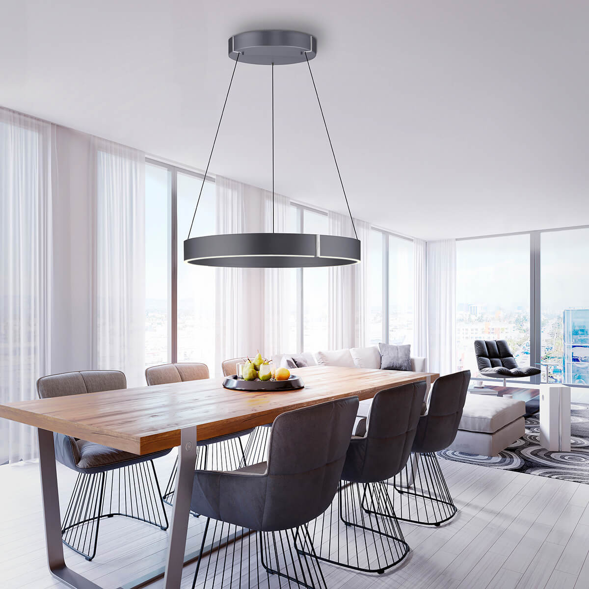 PURE E-Clipse LED Pendelleuchte mit e-LIFT und CCT