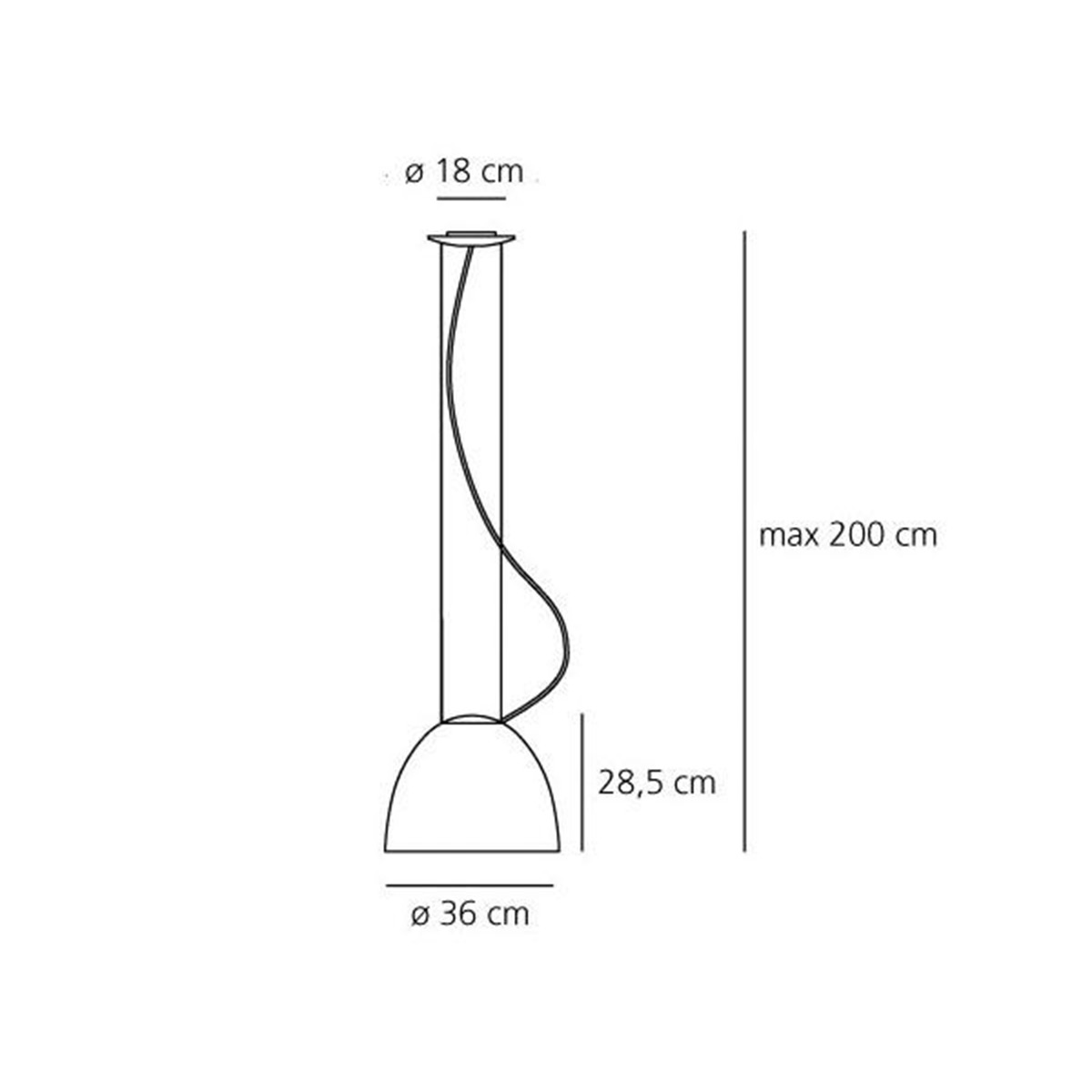 Artemide Design Nur Mini Gloss Sospensione, Zeichnung