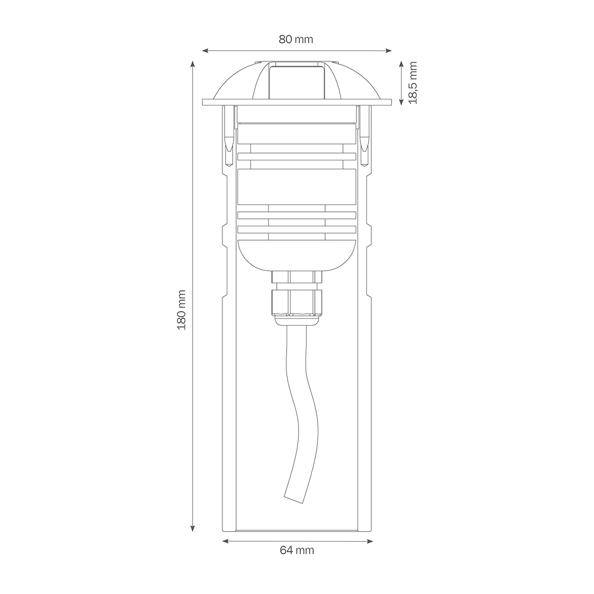 LCD Außenleuchten 1467 LED Bodeneinbaustrahler, Maßzeichnung