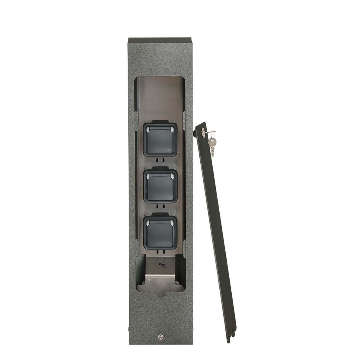 Albert 624413 Steckdosensäule, abschließbar, 3-fach, anthrazit (Schlüssel inbegriffen) 624413 Steckdosensäule, abschließbar