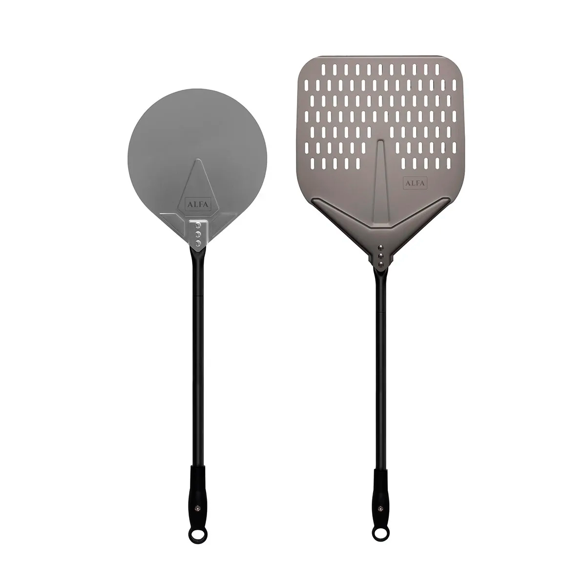 Alfa Forni Pizza Schaufel Set Medium, 2er-Set, Aluminium / Edelstahl (inbegriffen)