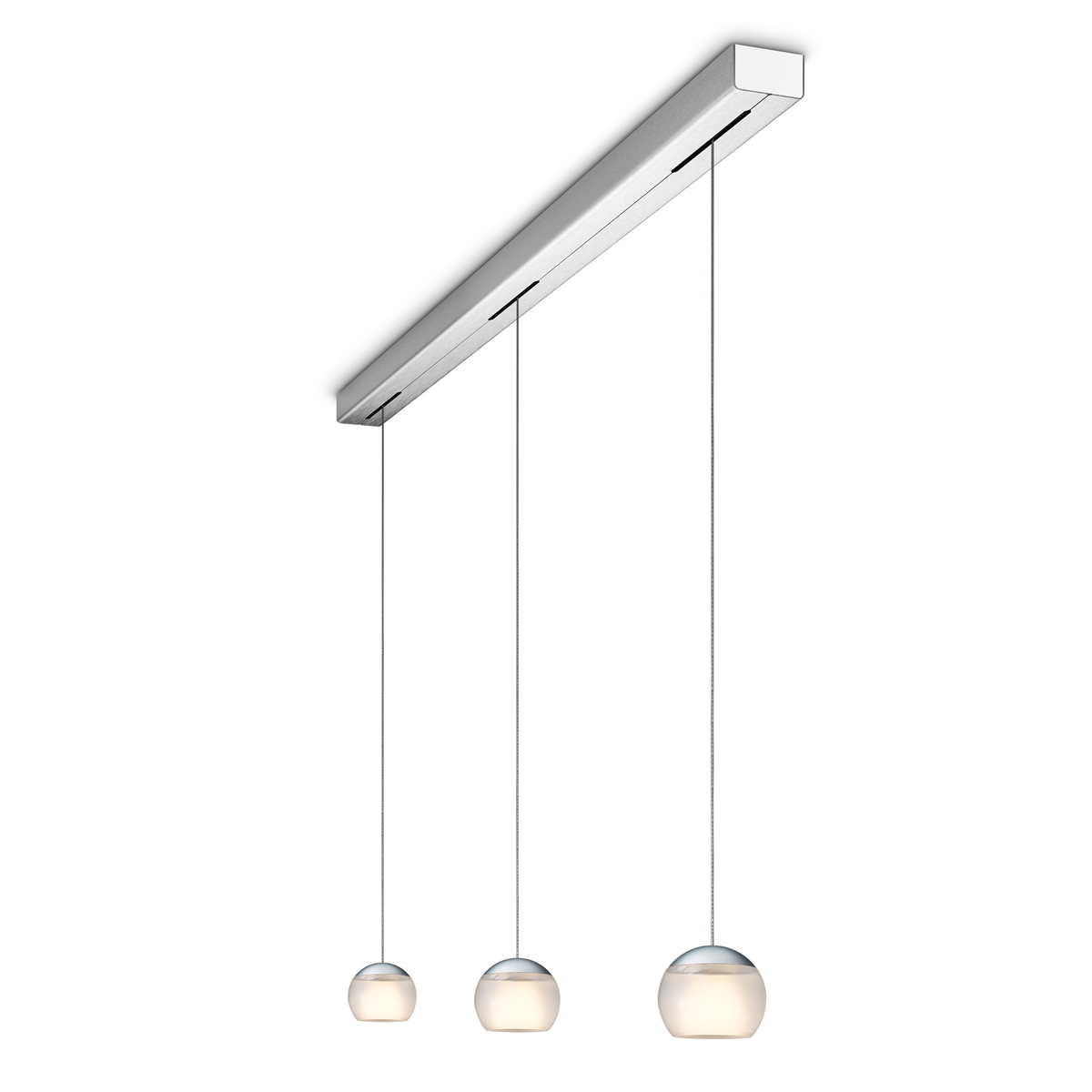 Oligo Balino LED Pendelleuchte, 3-flg., Chrom matt / satiniert