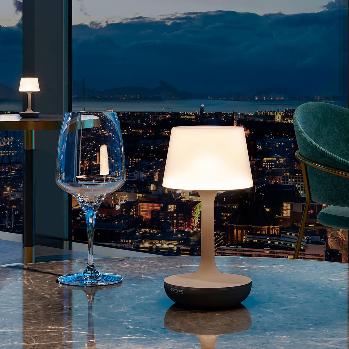 Sompex Ginn LED Akkuleuchte, Sand