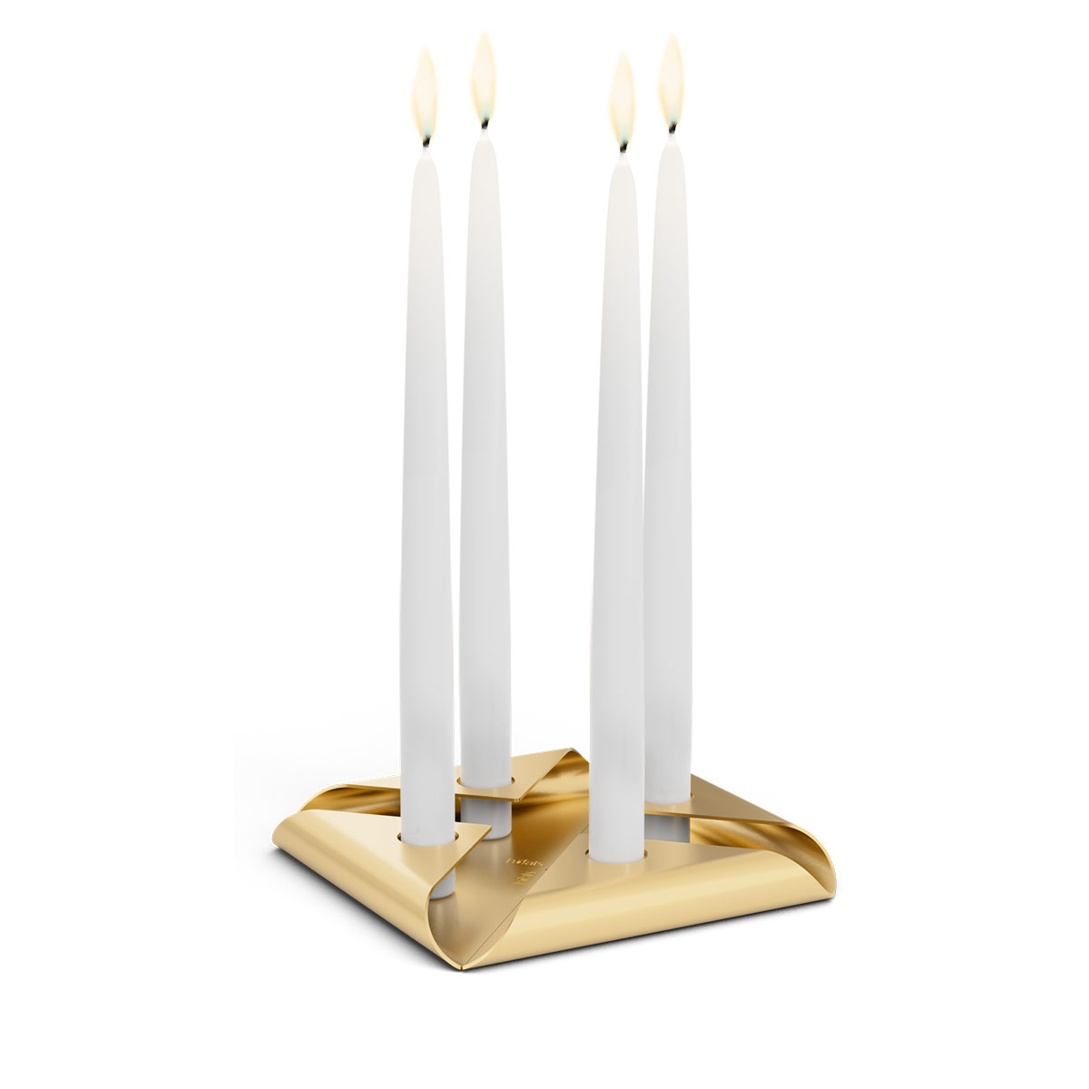 Höfats Square Candle Kerzenhalter, 4er-Set, Gold (Kerzen nicht inbegriffen)