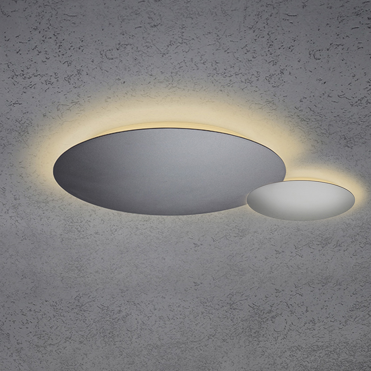 Escale Blade LED Wand- / Deckenleuchte, 2-flg., Ø 44 cm, anthrazit / Silber matt eloxiert