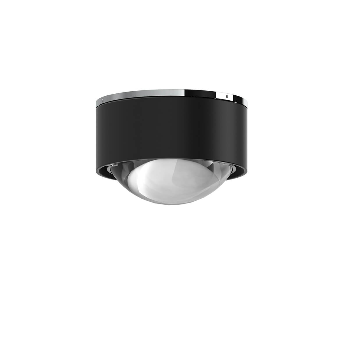 Top Light Puk Mini One 2 Deckenleuchte, Gehäuse, schwarz matt / Chrom, mit Linse klar (nicht inbegriffen)