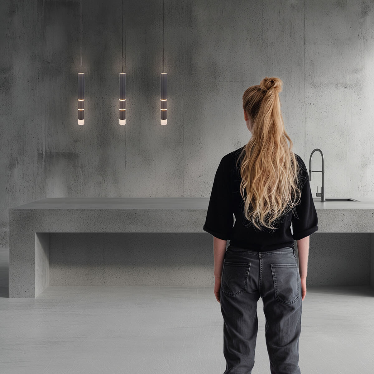 Neuhaus PURE Vega LED Pendelleuchte, 3-flg., schwarz