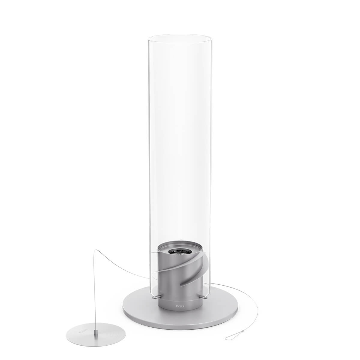 Höfats Spin 1200 Tischfeuer & Windlicht, grau, mit Eco-Ring (inbegriffen)