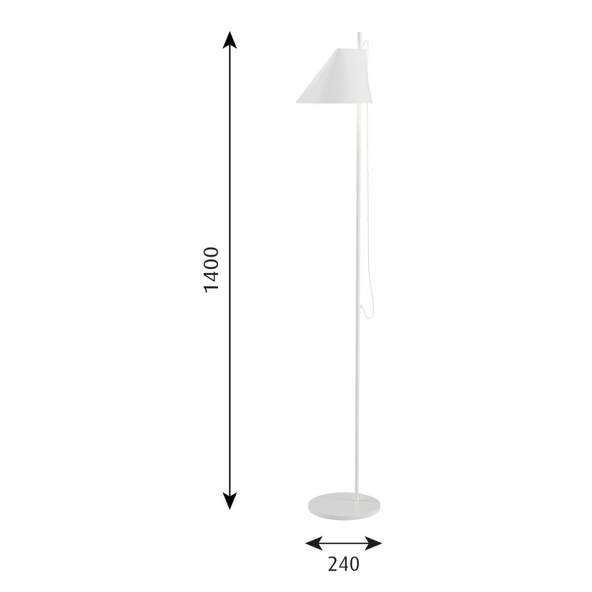 Louis Poulsen Yuh LED Stehleuchte, Maßzeichnung