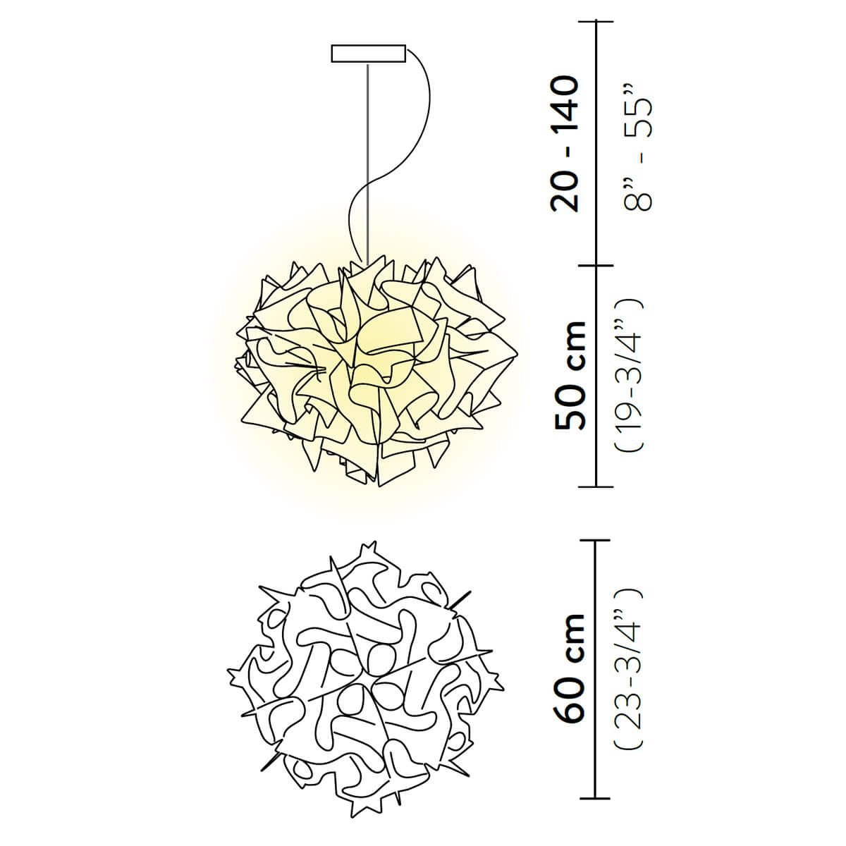 Slamp Veli Suspension Large, Maßzeichnung