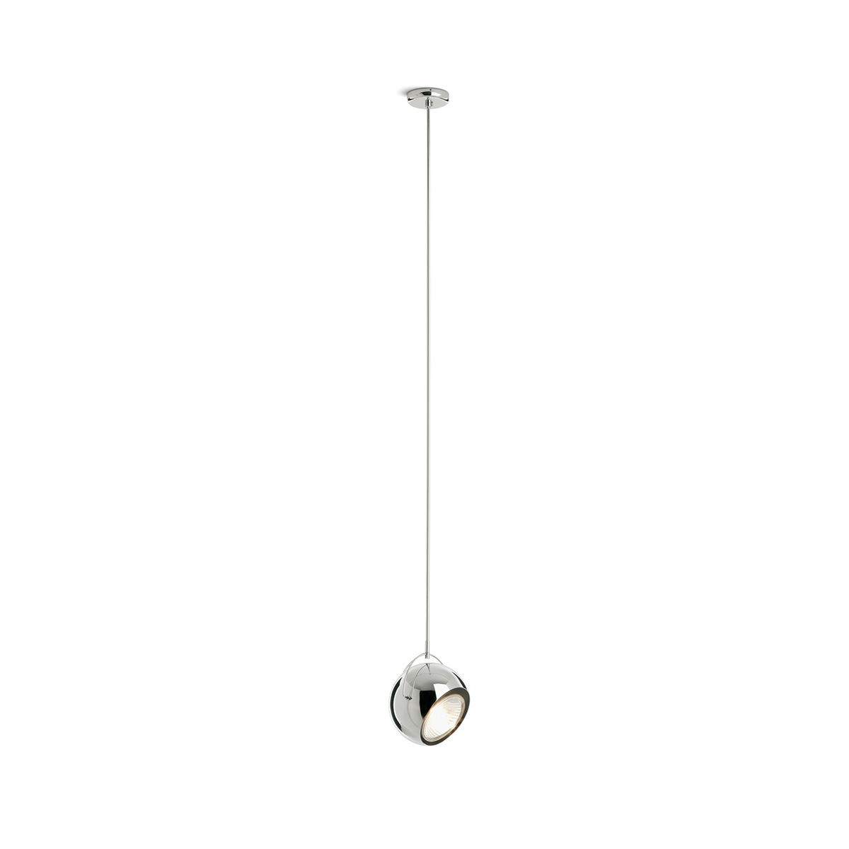 Fabbian Beluga Steel Pendelleuchte, 1-flg., D. 14cm, Chrom (Produktansicht)