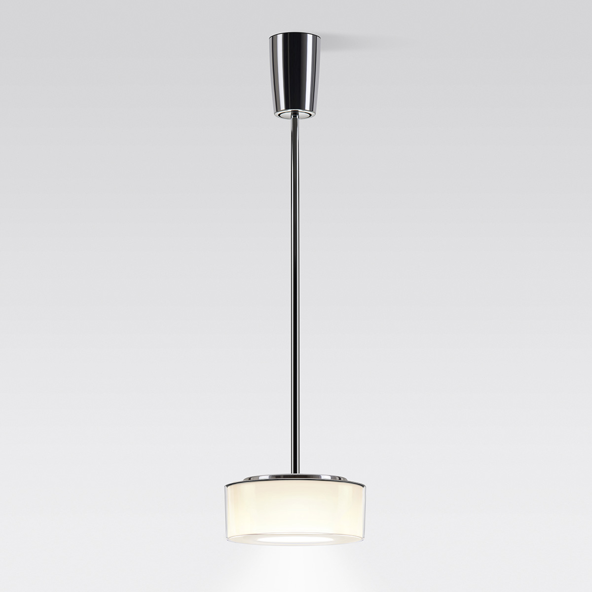 Serien.lighting Curling Suspension Tube M LED Pendelleuchte, 3000 K, Acryl klar, Reflektor: zylindrisch opal (©serien.lighting)