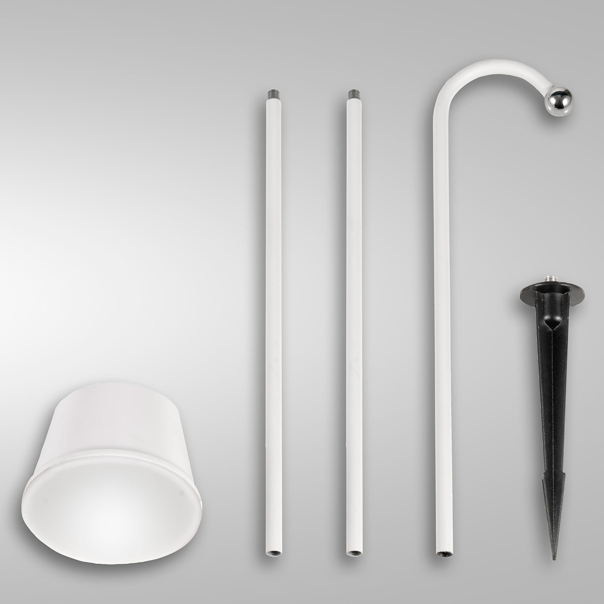 Fabas Luce Armanda LED Akkuleuchten-Set mit Erdspieß, weiß
