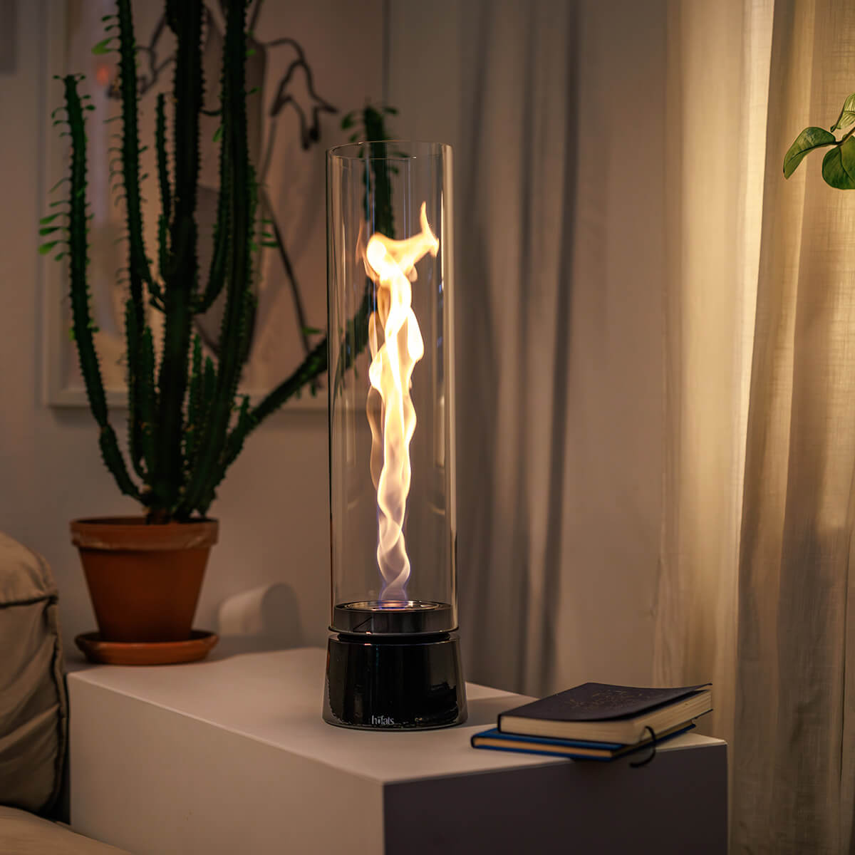 Höfats Spin air 1200 Tischfeuer & Windlicht, Emaille schwarz