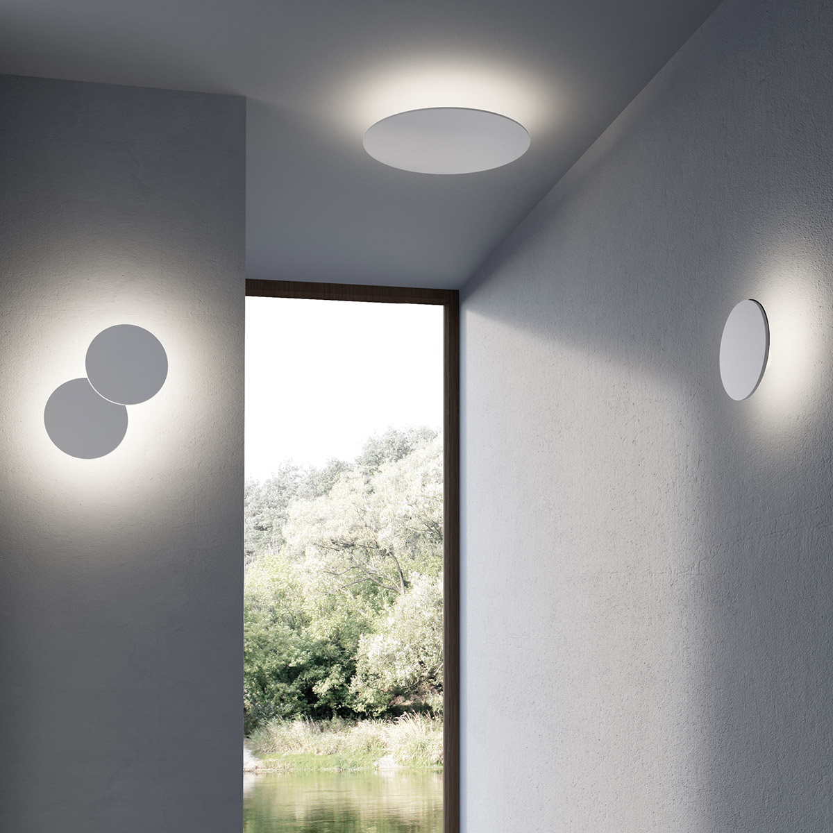Rotaliana Collide H3 LED Deckenleuchte, weiß matt, sowie Rotaliana Collide H1 und H2 LED Wand- / Deckenleuchte, weiß matt